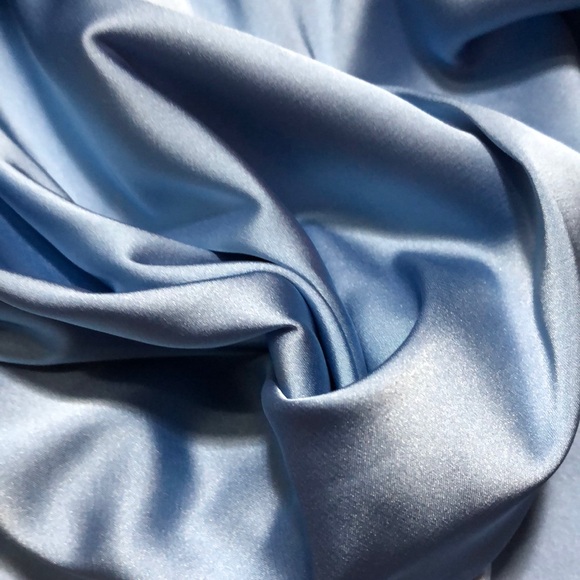 Baby Blue Satin Ruched Top - Picture 17 of 17